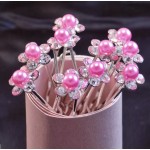 Ac metalic pentru par AC016 Argintiu cu perla mica si strasuri